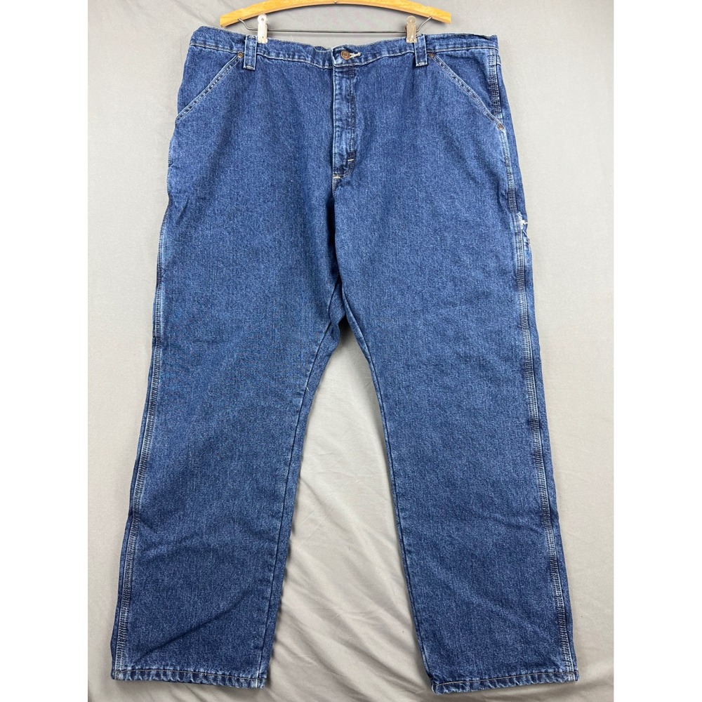 Wrangler Carpenter Jeans Mens 42x30 Fleece Lined Blue Denim Utility Work Pants